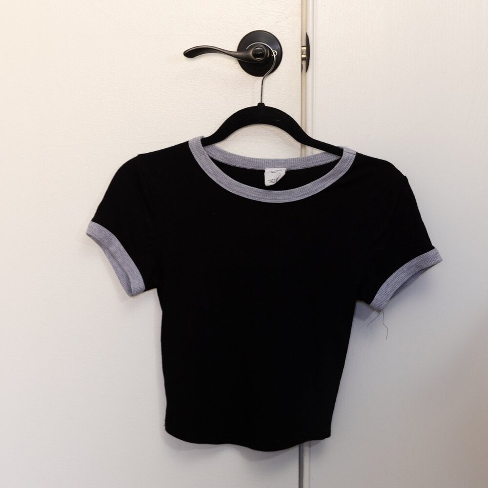 black and grey crop top